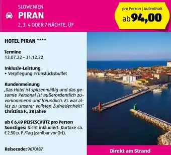 Hofer Reisen Piran-Slowenien Angebot