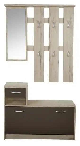 Möbelix Garderoben-set iza san remo/ moorbraun 3-teilig mit spiegel Angebot