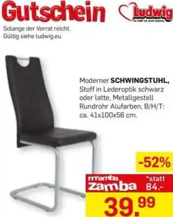 Möbel Ludwig Schwingstuhl 41x100x56 cm Angebot