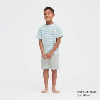 UNIQLO Kids airism cotton blend striped short sleeved set Angebot