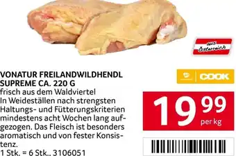 Transgourmet Vonatur Freilandwildhendl Supreme CA. 2250 g Angebot
