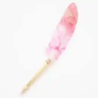Claire's Glittery ombre feather pen - pink Angebot