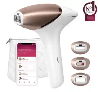 Media Markt Philips lumea series 9000 ipl bri955/00 haarentfernungsgerät, 3 aufsätze, weiß/rosa Angebot