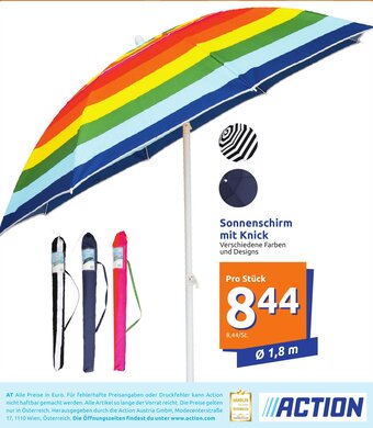 Action Sonnenschirm mit Knick Ø 1,8 m Angebot