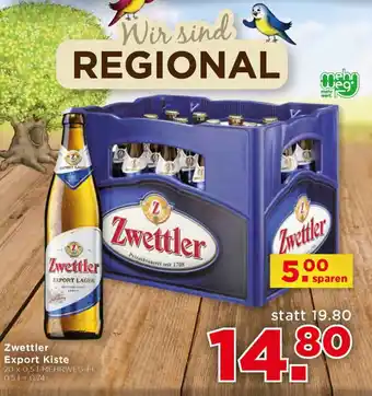 Unimarkt Zwettler Export Kiste 20 x 0,5L Angebot