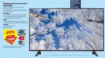 Hofer 4K UHD Smart-TV 139 cm (55") 55UQ70006 Angebot