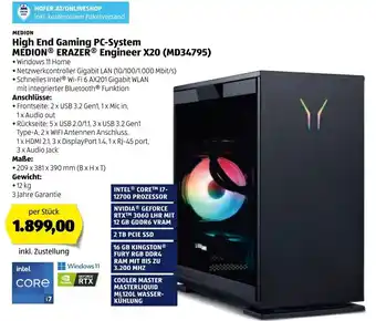 Hofer High End Gaming PC-System Medion Erazer Engineer X20 Angebot