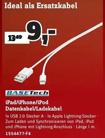 Conrad BaseTech iPad/iPhone/iPod Datenkabel/Ladekabel Angebot