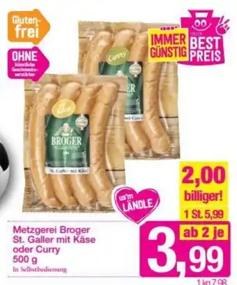 Sutterlüty Metzgerei Broger St. Galler Mit Käse Oder Curry 500 g Angebot