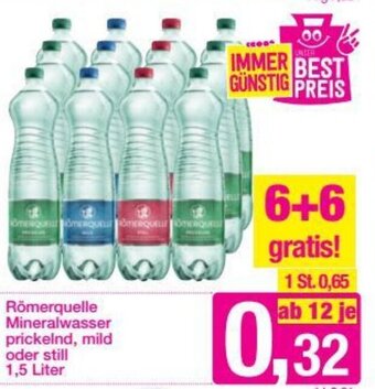 Sutterlüty Römerquelle Mineralwasser Prickelnd,Mild Oder Still 1,5 Liter Angebot