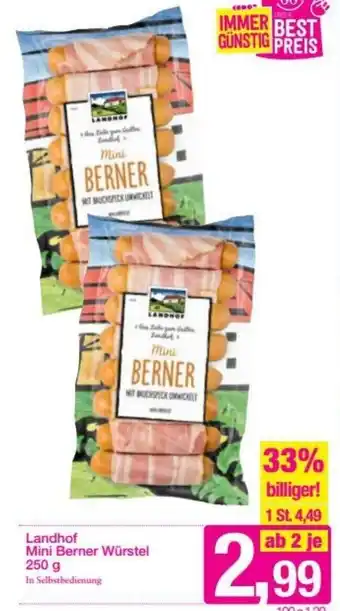 Sutterlüty Landhof Mini Berner Würstel 250g Angebot