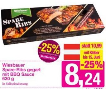 Sutterlüty Wiesbauer Spare-Ribs Gegart Mit bbq Sauce 630 g Angebot