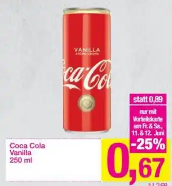 Sutterlüty Coca Cola Vanilla 250 ml Angebot