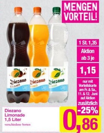 Sutterlüty Diezano Limonade 1,5 Liter Angebot