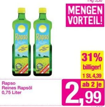 Sutterlüty Rapso Reines Rapsöl 0,75 Liter Angebot