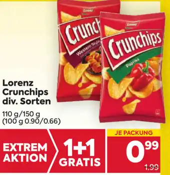 Billa Corso Lorenz Crunchips Div. Sorten 110g/150g Angebot
