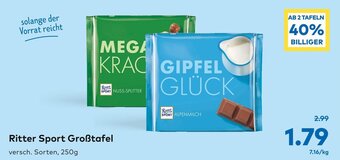 T&G Ritter Sport Großtafel 250 g Angebot