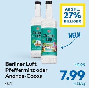 T&G Berliner Luft Pfefferminz oder Ananas-Cocos 0.7L Angebot