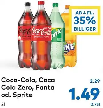 T&G Coca-Cola, Coca Cola Zero, Fanta od. Sprite 2L Angebot