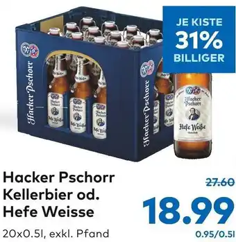 T&G Hacker Pschorr Kellerbier od. Hefe Weisse 20x0.5L Angebot