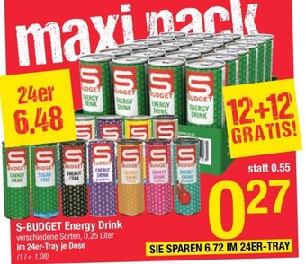 Maximarkt S-Budget Energy Drink 0,25 Liter Angebot