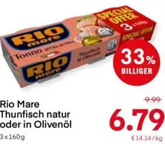 MPreis Rio Mare Thunfisch Natur oder In Olivenöl 3x160g Angebot