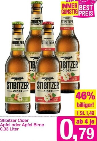 Sutterlüty Stibitzer Cider Apfel oder Apfel-Birne 0,33 Liter Angebot