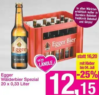 Sutterlüty Egger Wälderbier Spezial 20 x 0,33 Liter Angebot