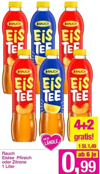 Sutterlüty Rauch Eistee oder Pfirsich oder Zitrone 1 Liter Angebot