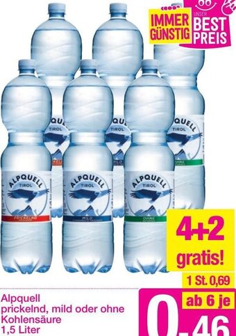 Sutterlüty Alpquell Prickelnd, Mild oder Ohne Kohlensäure 1,5 Liter Angebot