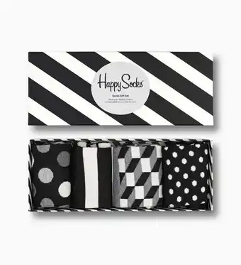 Happy Socks 4-pack classic black & white socks gift set Angebot