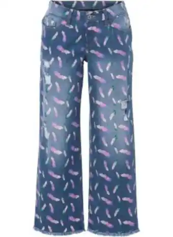 Bonprix Culotte jeans mit federprint Angebot