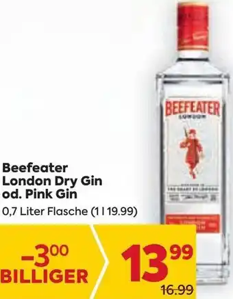 Billa Beefeater London Dry Gin 0,7 Liter Angebot