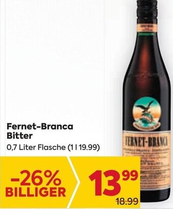 Billa Fernet-Branca Bitter 0,7 Liter Angebot