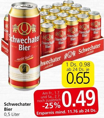 Spar Schwechater Bier 0,5 Liter Angebot