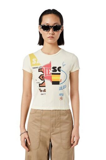 Diesel T-shirt mit logo-patchwork Angebot