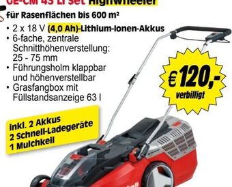 Zgonc Akku-Rasenmäher GE-CM 43 Li M Set Angebot