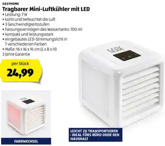 Hofer Tragbarer Mini-Luftkühler mit LED Angebot