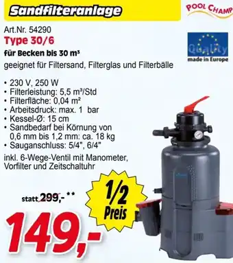 Zgonc Sandfilteranlage Type 30/6 Angebot