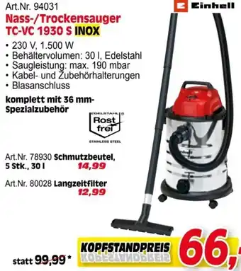 Zgonc Nass-/Trockensauger TC-VC 1930 S Angebot
