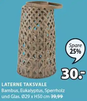 JYSK Laterne Taksvale Ø29 x H50 cm Angebot