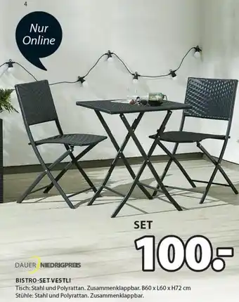 JYSK Bistro-Set Vestli B60 x L60 x H72 cm Angebot