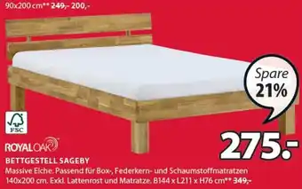JYSK Bettgestell Sageby B144 x L211 x H76 cm Angebot