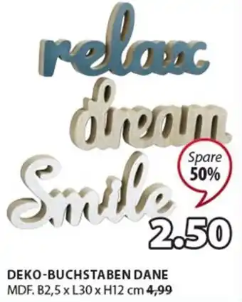JYSK Deko-Buchstaben Dane B2,5 x L30 x H12 cm Angebot