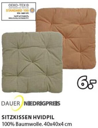 JYSK Sitzkissen Hvidpil 40x40x4 cm Angebot