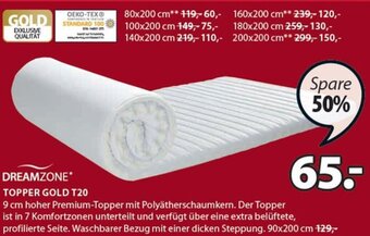 JYSK Topper Gold T20 90x200 cm Angebot