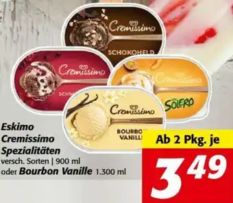Nah&Frisch Eskimo Cremissimo Spezialitäten 900ml oder Bourbon Vanille 1.300 ml Angebot