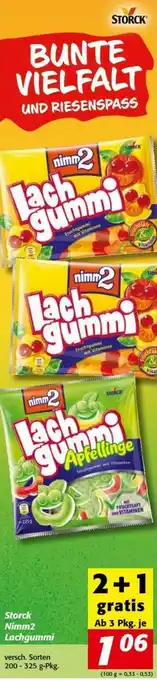 Nah&Frisch Storck Nimm2 Lachgummi 200-325 g Angebot