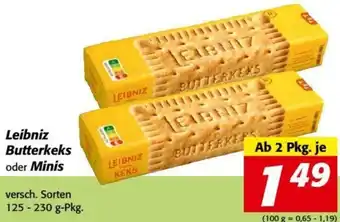 Nah&Frisch Leibniz Butterkeks oder Minis 125-130 g Angebot