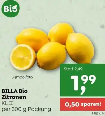 ADEG Billa Bio Zitronen 300 g Angebot